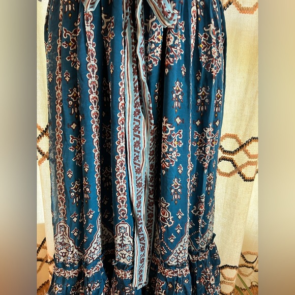 Anthropologie Sasha ruffled maxi dress💙🤍🩵 - Picture 12 of 13